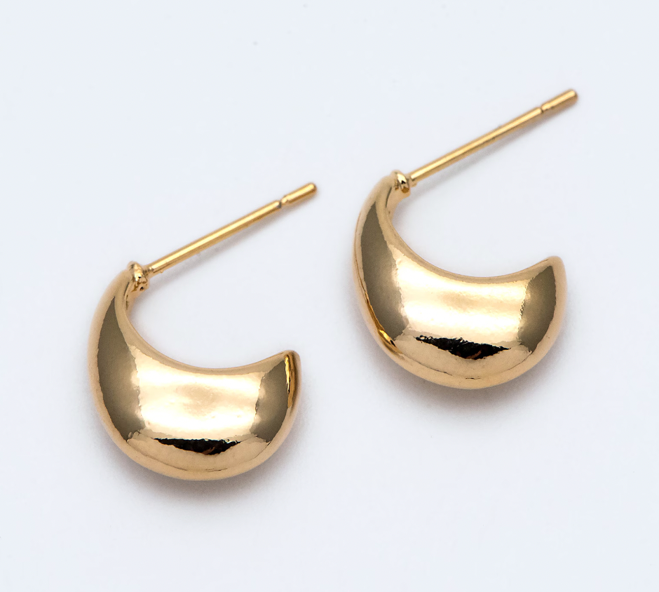 Gold Minimalist Crescent Earrings