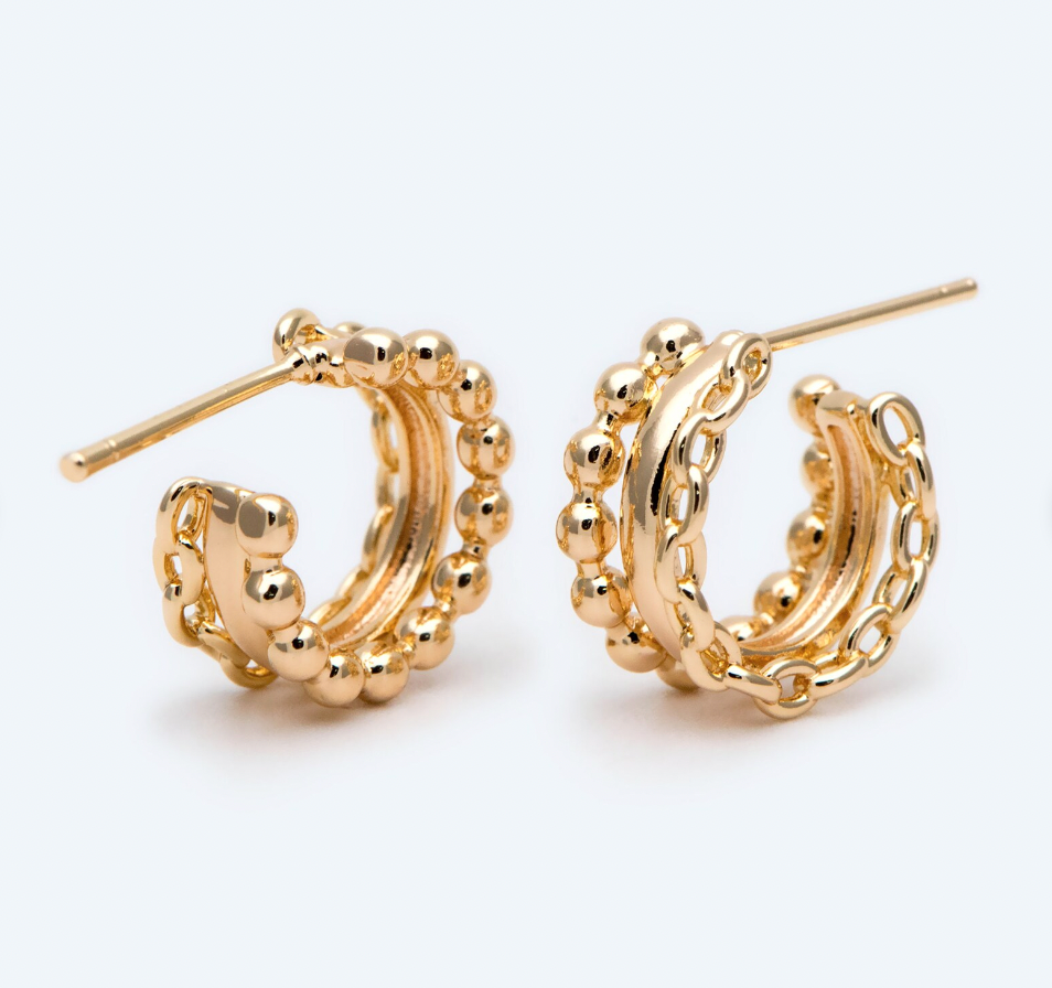 Gold Geometric Hoops